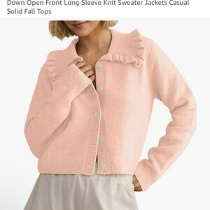 Peach Ruffled Collar Cardigan super soft!!!
